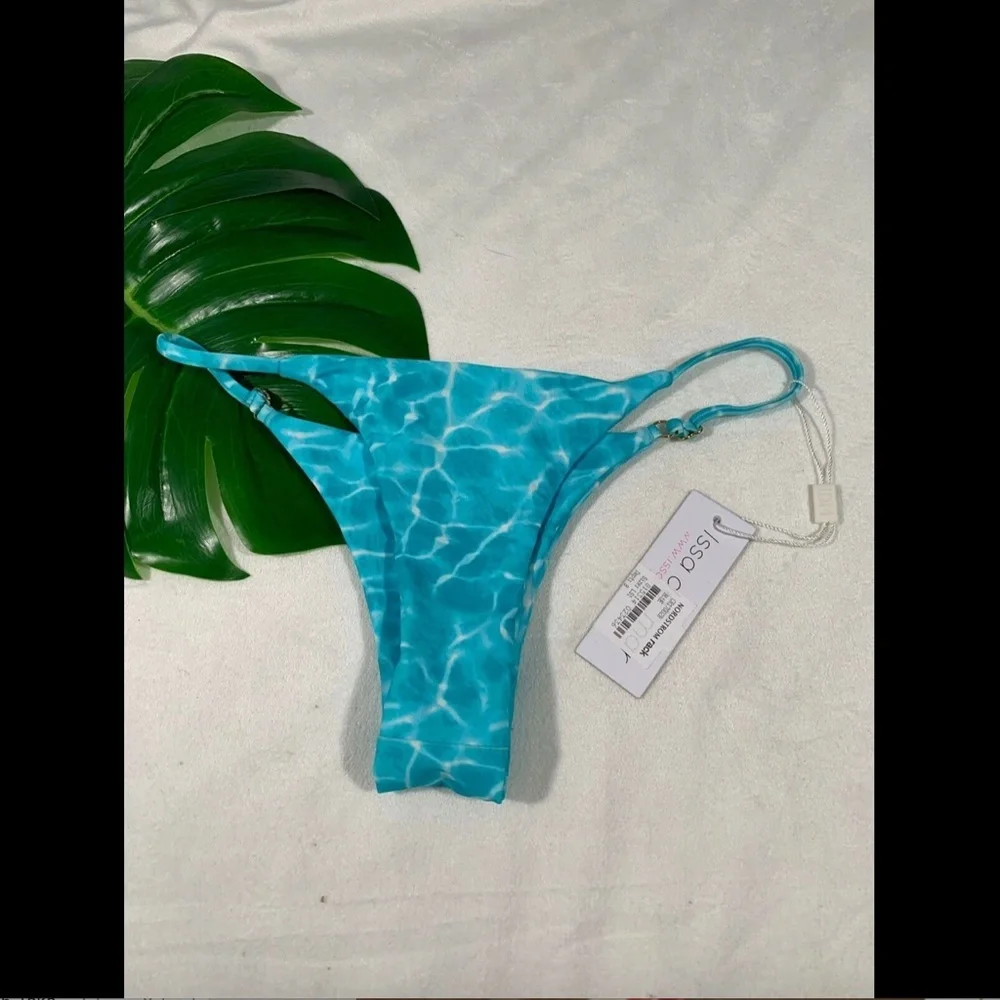 NWT $78 Issa de'‎ Mar Bondi Brazilian bikini Bottom Blue [ SZ Large ]